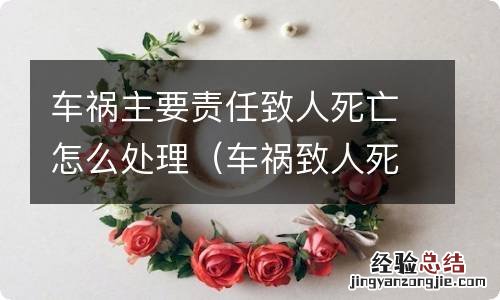 车祸致人死亡责任划分 车祸主要责任致人死亡怎么处理