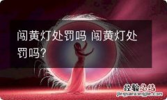 闯黄灯处罚吗 闯黄灯处罚吗?