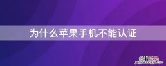 苹果手机为什么不能资格认证 为什么iPhone手机不能认证