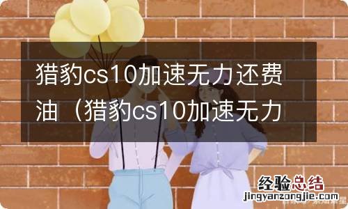 猎豹cs10加速无力怎么办 猎豹cs10加速无力还费油