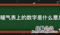 暖气表上的数字是什么意思 暖气表上的数字是什么意思啊