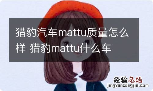 猎豹汽车mattu质量怎么样 猎豹mattu什么车