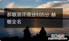 郝敏测评得分105分 赫敏全名