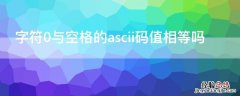 字符0与空格的ascii码值相等吗