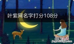 叶紫网名字打分108分