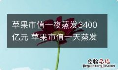 苹果市值一夜蒸发3400亿元 苹果市值一天蒸发1.23万亿元