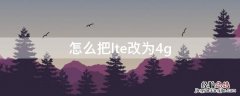 怎么把lte改为4g