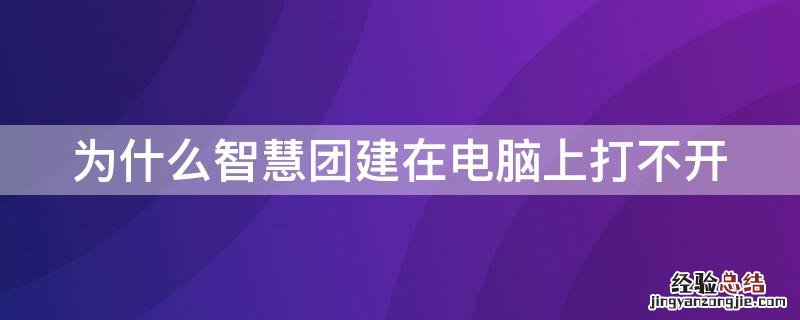 为什么智慧团建在电脑上打不开