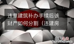 违建房补办手续 违章建筑补办手续后该财产如何分割