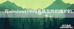 在windows7中对系统文件的维护的工具是