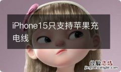 iPhone15只支持苹果充电线