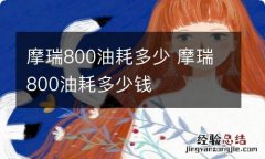 摩瑞800油耗多少 摩瑞800油耗多少钱