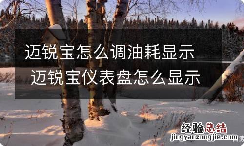 迈锐宝怎么调油耗显示 迈锐宝仪表盘怎么显示油耗