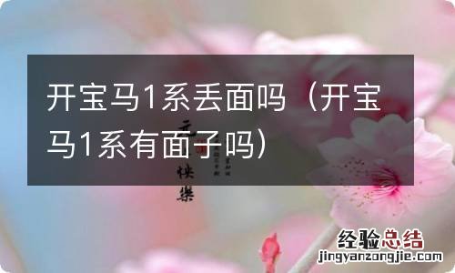 开宝马1系有面子吗 开宝马1系丢面吗