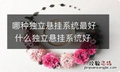 哪种独立悬挂系统最好 什么独立悬挂系统好