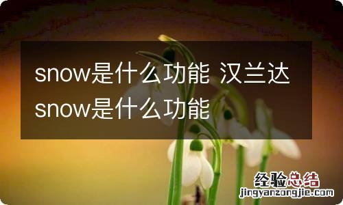 snow是什么功能 汉兰达snow是什么功能