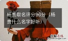 杨贵什么名字好听 杨贵取名评分96分