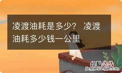凌渡油耗是多少? 凌渡油耗多少钱一公里