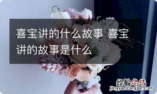 喜宝讲的什么故事 喜宝讲的故事是什么