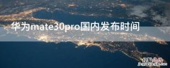 华为mate30pro国内发布时间