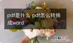 pdf是什么 pdf怎么转换成word