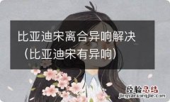 比亚迪宋有异响 比亚迪宋离合异响解决