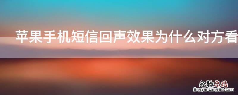 iPhone手机短信回声效果为什么对方看不了