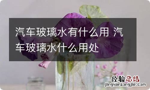 汽车玻璃水有什么用 汽车玻璃水什么用处