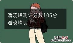 潘晓峰测评分数105分 潘晓峰呢