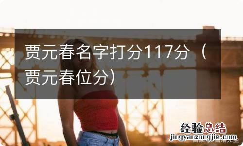 贾元春位分 贾元春名字打分117分