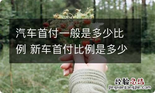 汽车首付一般是多少比例 新车首付比例是多少