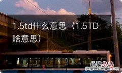 1.5TD啥意思 1.5td什么意思