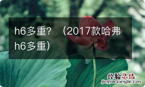 2017款哈弗h6多重 h6多重？