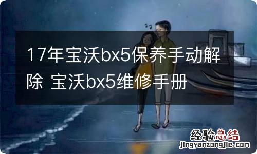 17年宝沃bx5保养手动解除 宝沃bx5维修手册