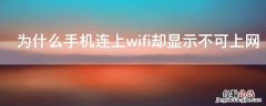 为什么手机连上wifi却显示不可上网