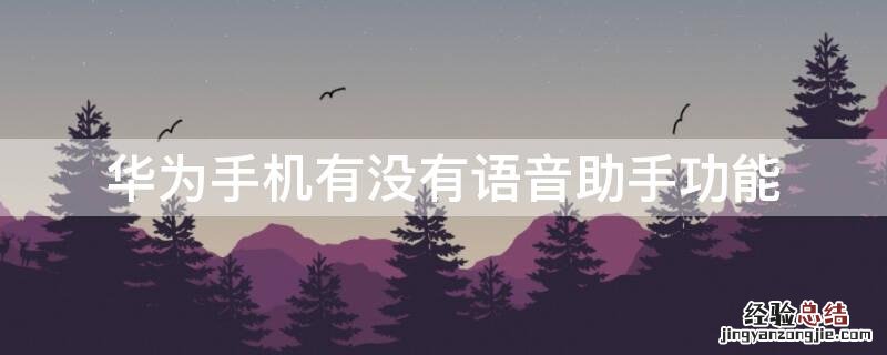 华为手机有没有语音助手功能