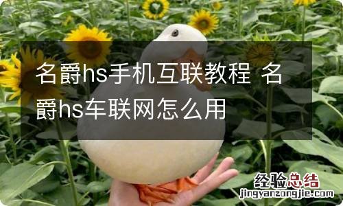 名爵hs手机互联教程 名爵hs车联网怎么用