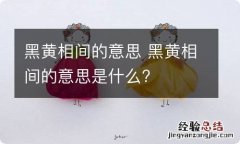 黑黄相间的意思 黑黄相间的意思是什么?