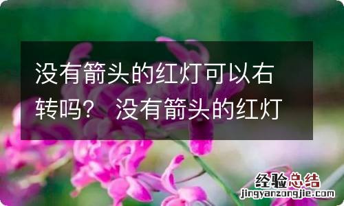 没有箭头的红灯可以右转吗？ 没有箭头的红灯可以左转吗?