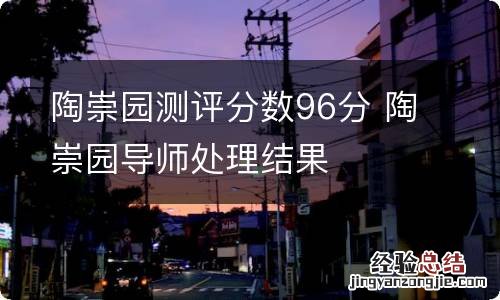 陶崇园测评分数96分 陶崇园导师处理结果