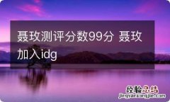 聂玫测评分数99分 聂玫加入idg