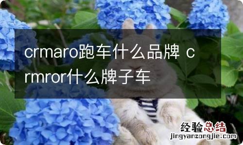 crmaro跑车什么品牌 crmror什么牌子车