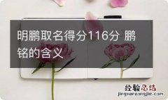 明鹏取名得分116分 鹏铭的含义