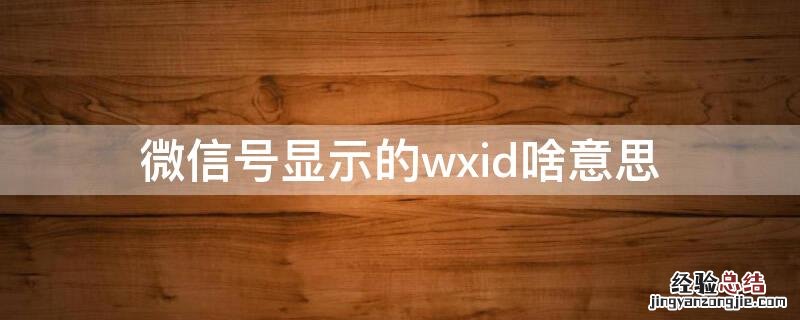 微信号显示的wxid啥意思