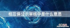 相互保公示审核中是什么意思