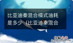 比亚迪秦混合动力油耗 比亚迪秦混合模式油耗是多少