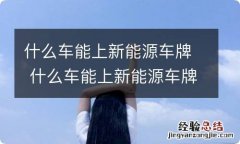 什么车能上新能源车牌 什么车能上新能源车牌子