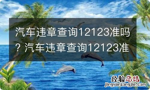 汽车违章查询12123准吗? 汽车违章查询12123准吗