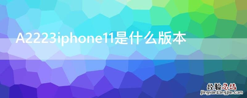 A2223iPhone11是什么版本