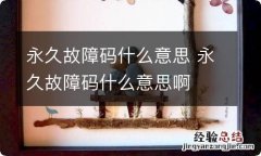 永久故障码什么意思 永久故障码什么意思啊